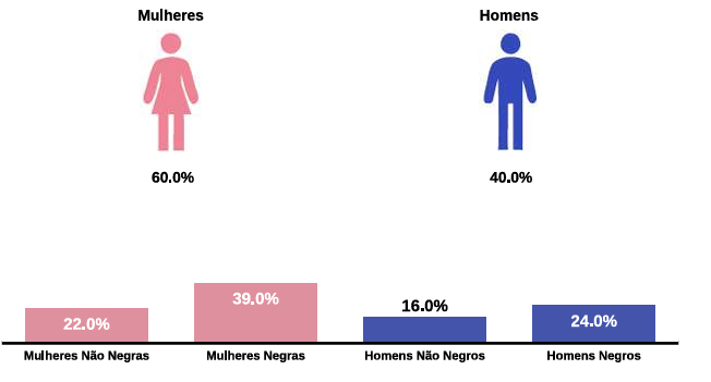 Gráfico de composição por sexo e raça/cor